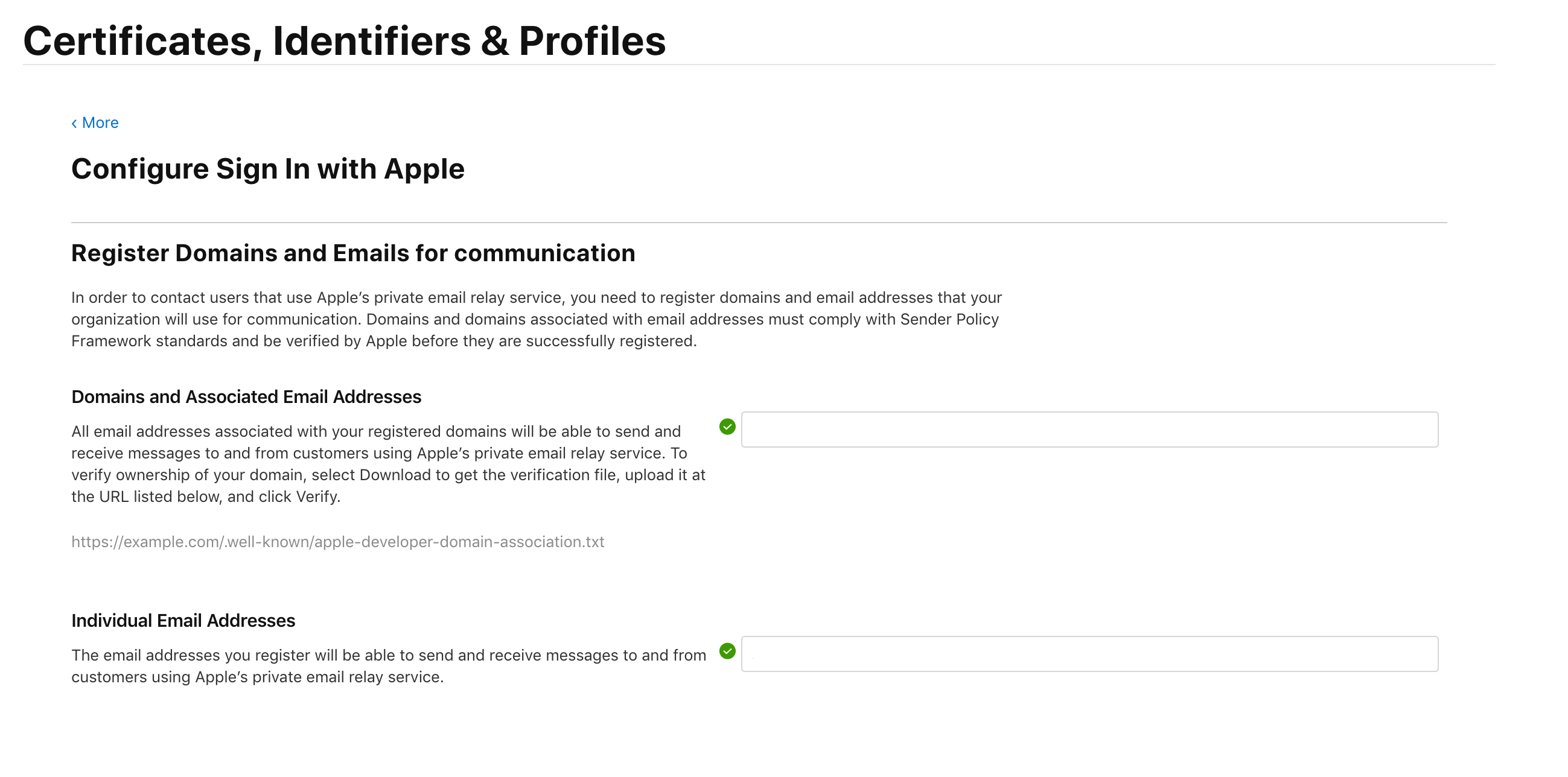 Sign in with Apple configuration