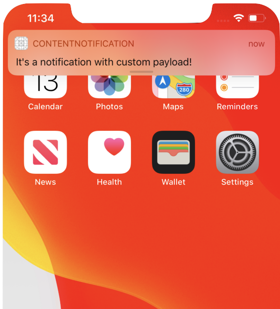 Simulating remote push notifications in a simulator